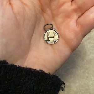 Sterling silver and brass H charm